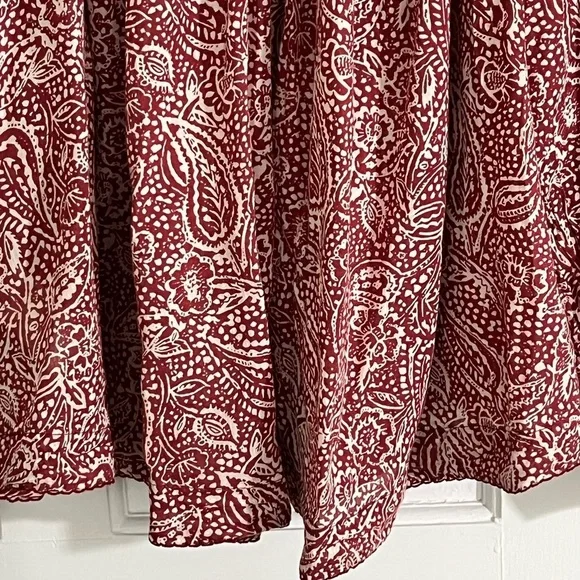 Free People We The Free Cool Meadow Red Boho Printed Blouse Cotton Size Small - Picture 9 of 15